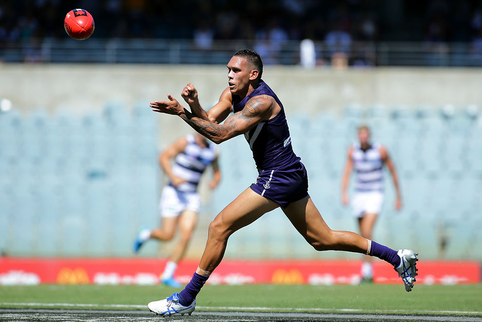AFL 2016 NAB Challenge - Fremantle v Geelong Harley Bennell during the Fremantle NAB Challenge clash with Geelong - ${keywords}